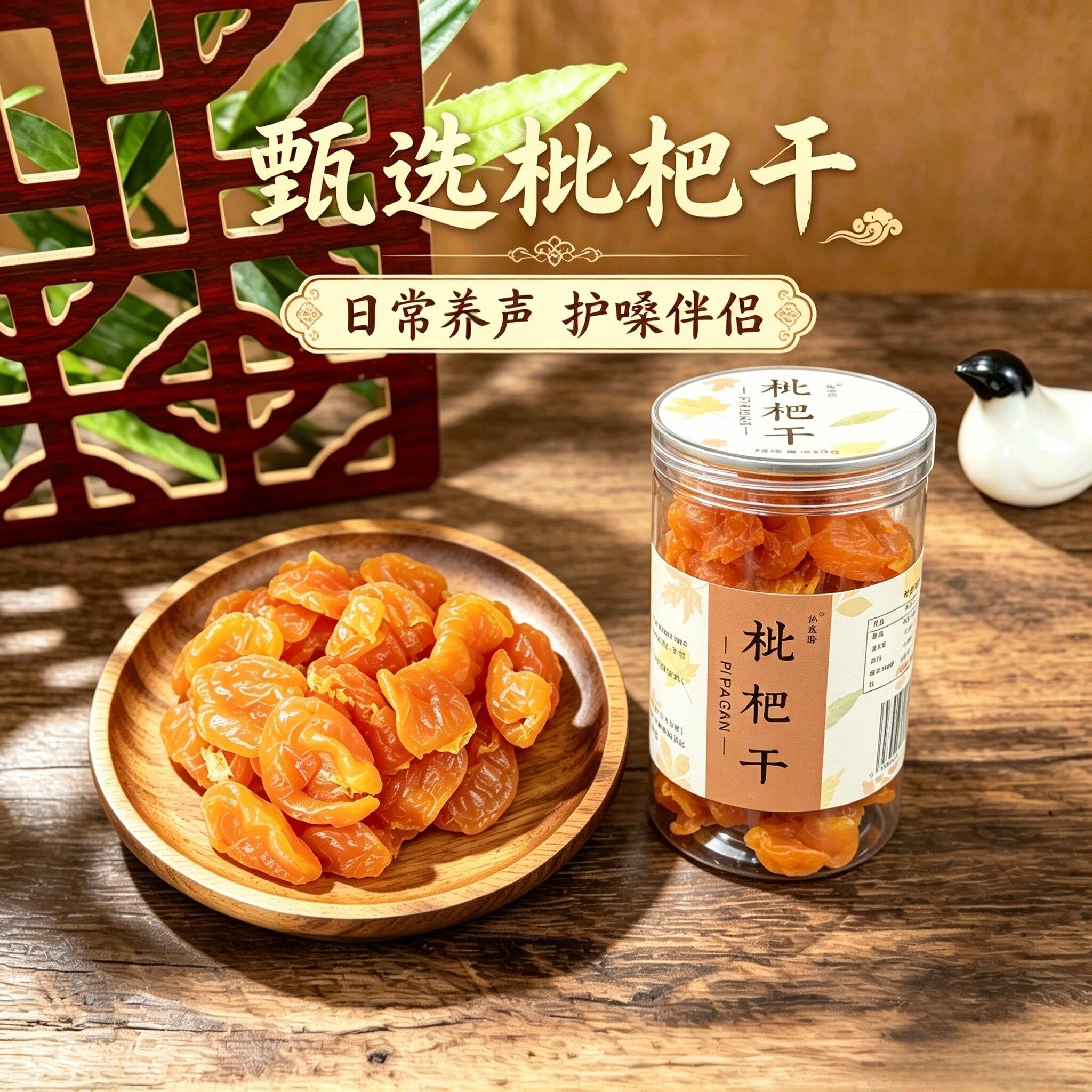枇杷干果脯烘干清润舒爽酸甜去核水果零食泡水非竹盐甘草原味牛奶