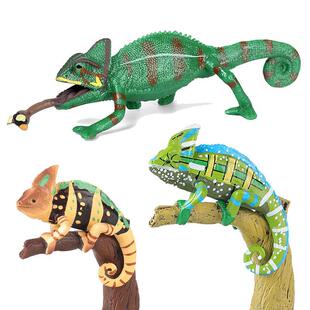 仿真变色龙模型动物玩具爬树蜥蜴实心石龙子摆件沙盘造景儿童认知