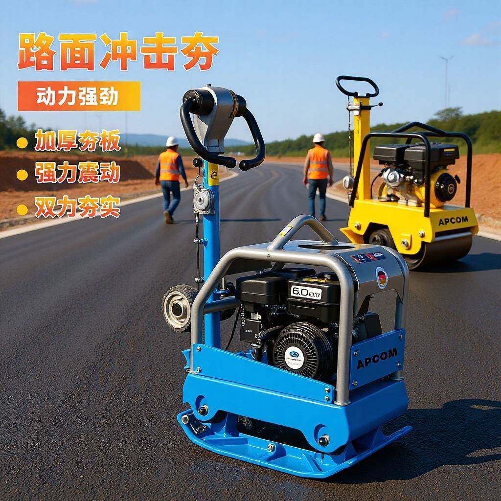 双向汽油平板夯实机冲击夯沥青路面机械震动器夯土机压路机