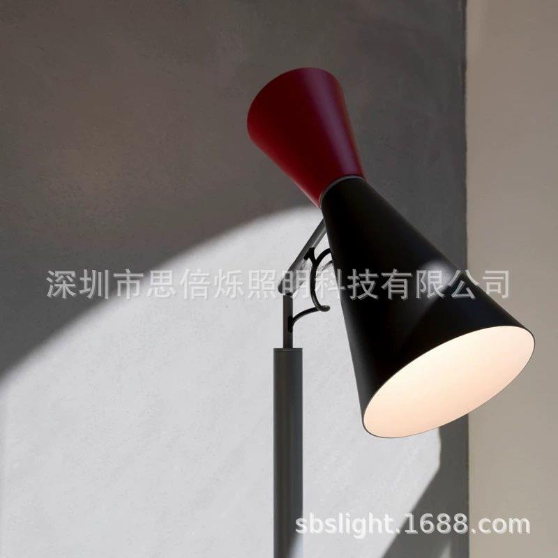 家用落地灯复古风怀旧小众拼色客厅沙发阅读卧室可调节方向落地灯