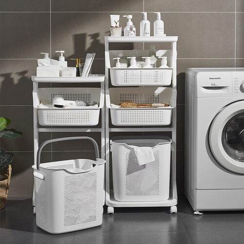 Folding Dirty Laundry Sorting Basket Washing Frame Bathroom