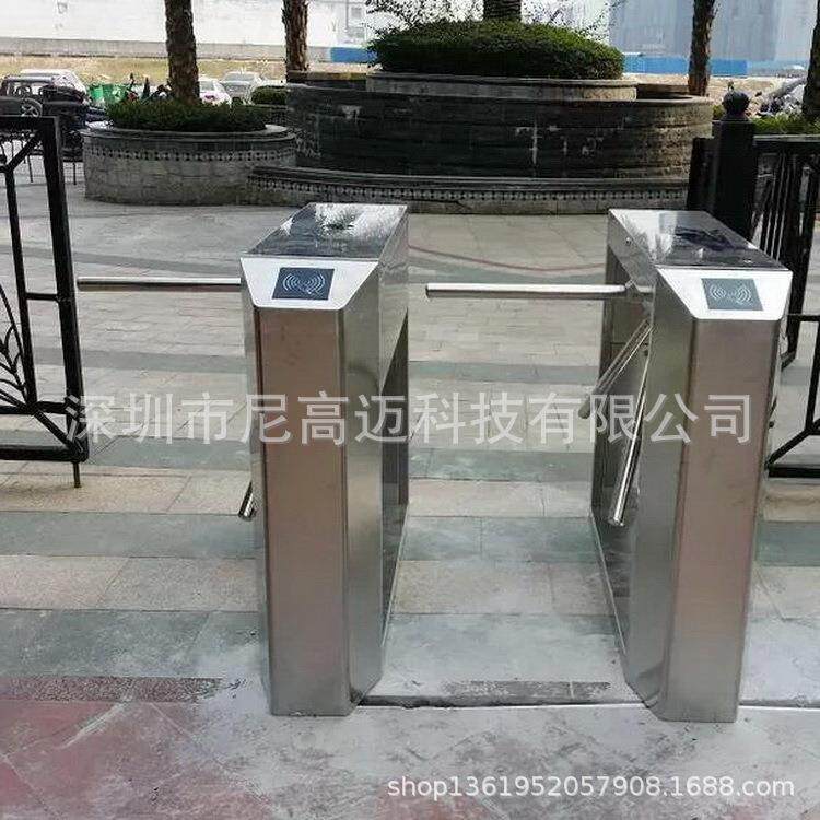 供应304不锈钢桥式弧形三辊闸门建筑工地人脸识别门禁考勤三叉闸