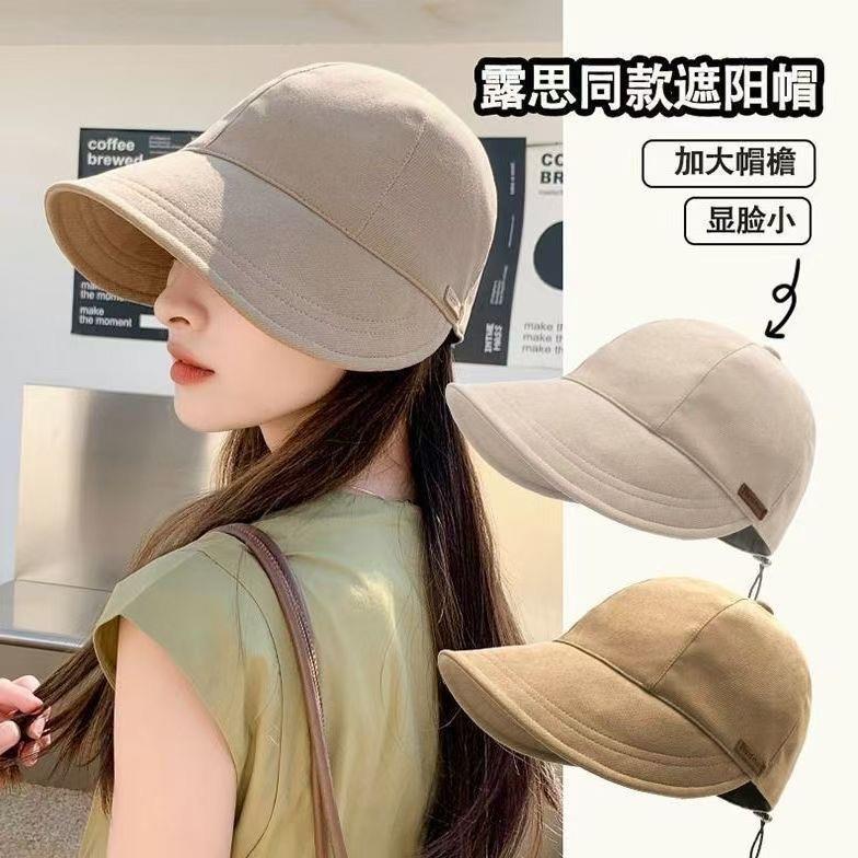 绑带挂扣款渔夫帽女2025春夏防晒防紫外线遮阳帽素颜黑色太阳帽
