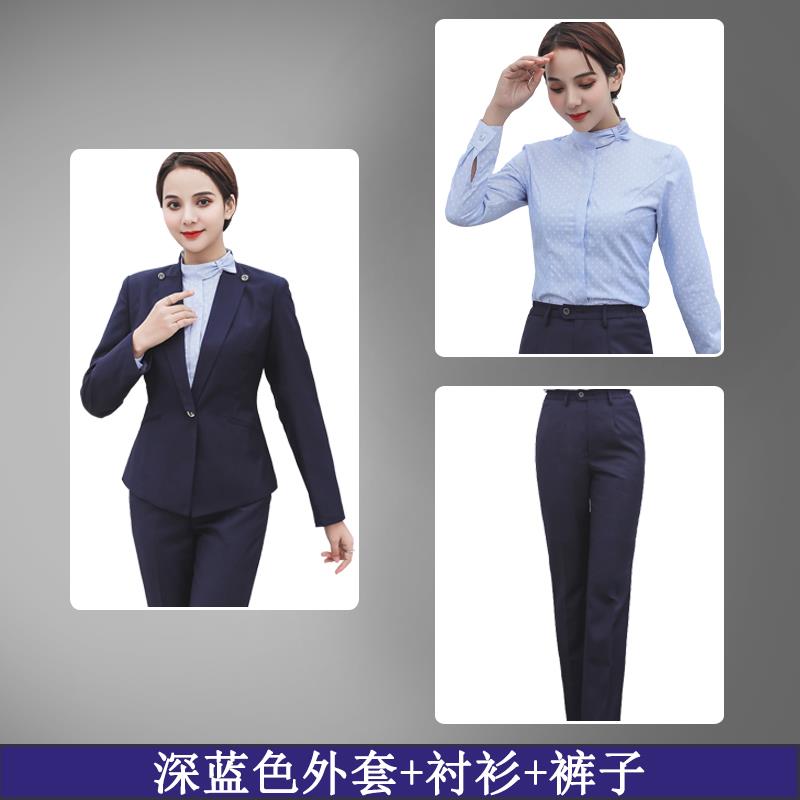 正品岚工2019新款中国移动作外服纯女套装营业厅员工制服西装套裤