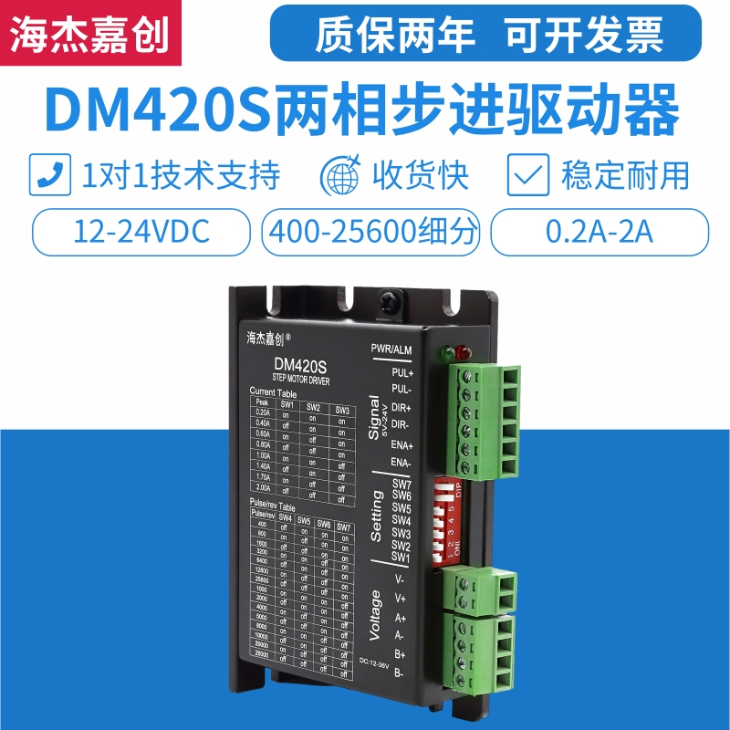 DSP数字式两相步进电机驱动器DM420/128细分电流2A适配42步进电机