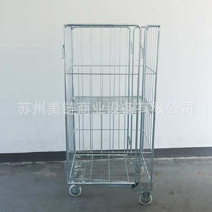 四门镀锌物流车物料搬运笼车布草车折叠物流台车 畅销爆款