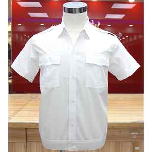 公交车衬衫 高档出司机工作服租白衬衫 短袖 春夏装 驾驶车蓝员色衬衫