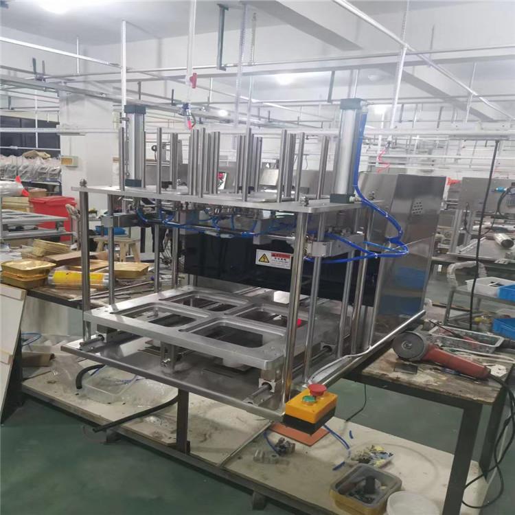气动封口机熟食塑料盒自动封口机器铝盒海鲜小龙虾盒装封口机