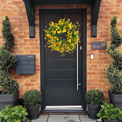 纵鸿跨境春季新品小雏菊花环家居装饰户外摄影道具前门门挂装饰品