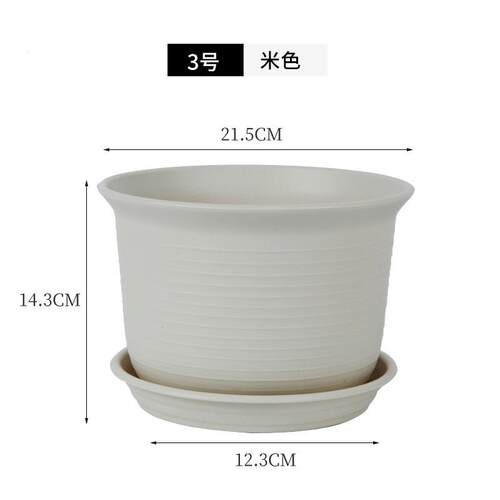 大口径树脂花盆加厚耐用仿陶瓷矮胖加仑多肉控根塑料花盆家用