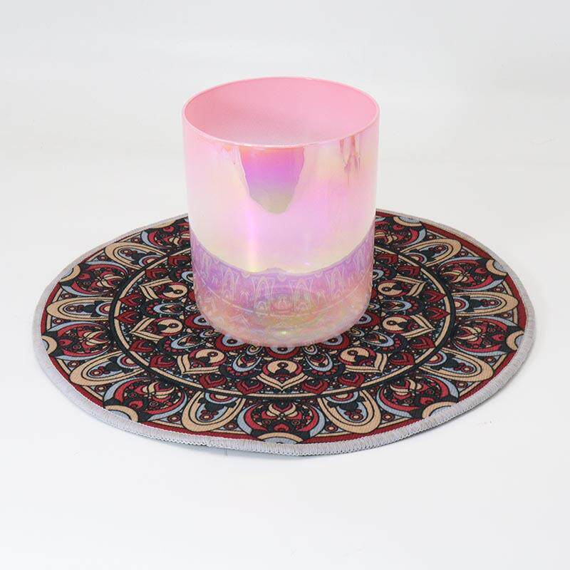 粉色系渐变石英水晶唱歌碗用于声音冥想唱歌碗冥想乐器音乐钵