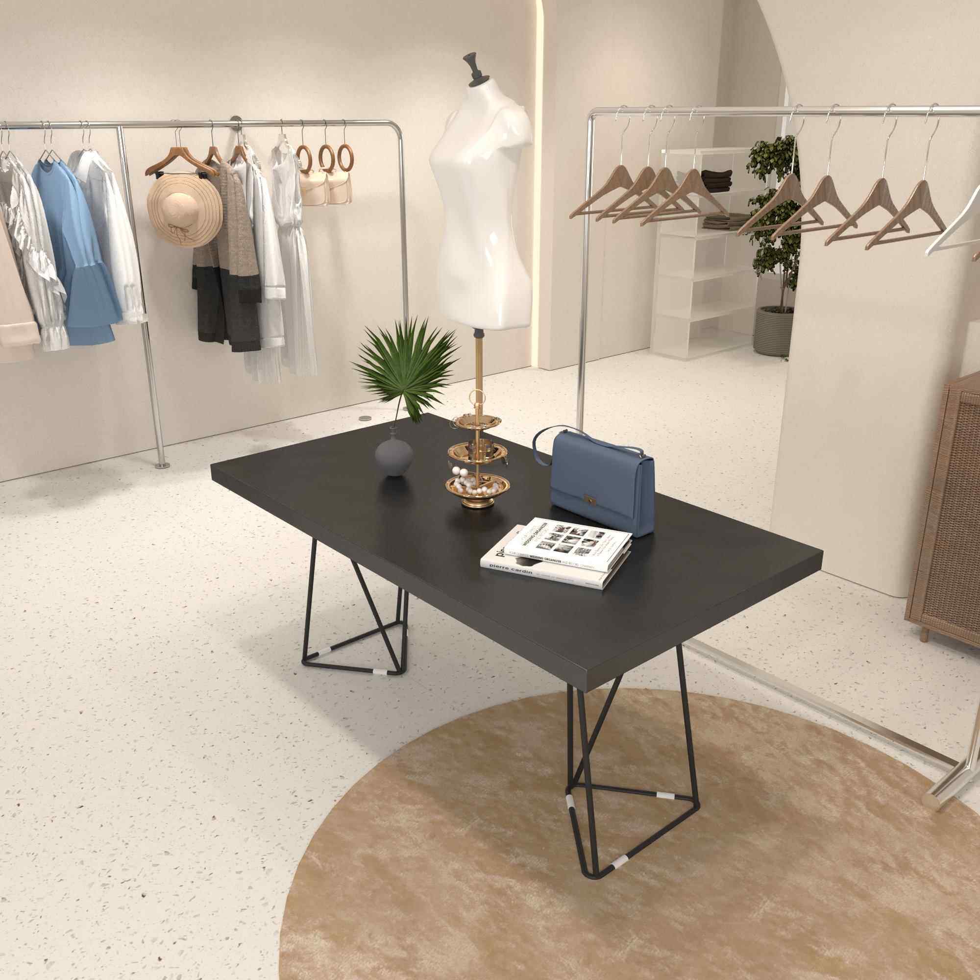 服装店陈列道具展示桌中间摆放饰品鞋包桌子中岛台流水台实木桌子