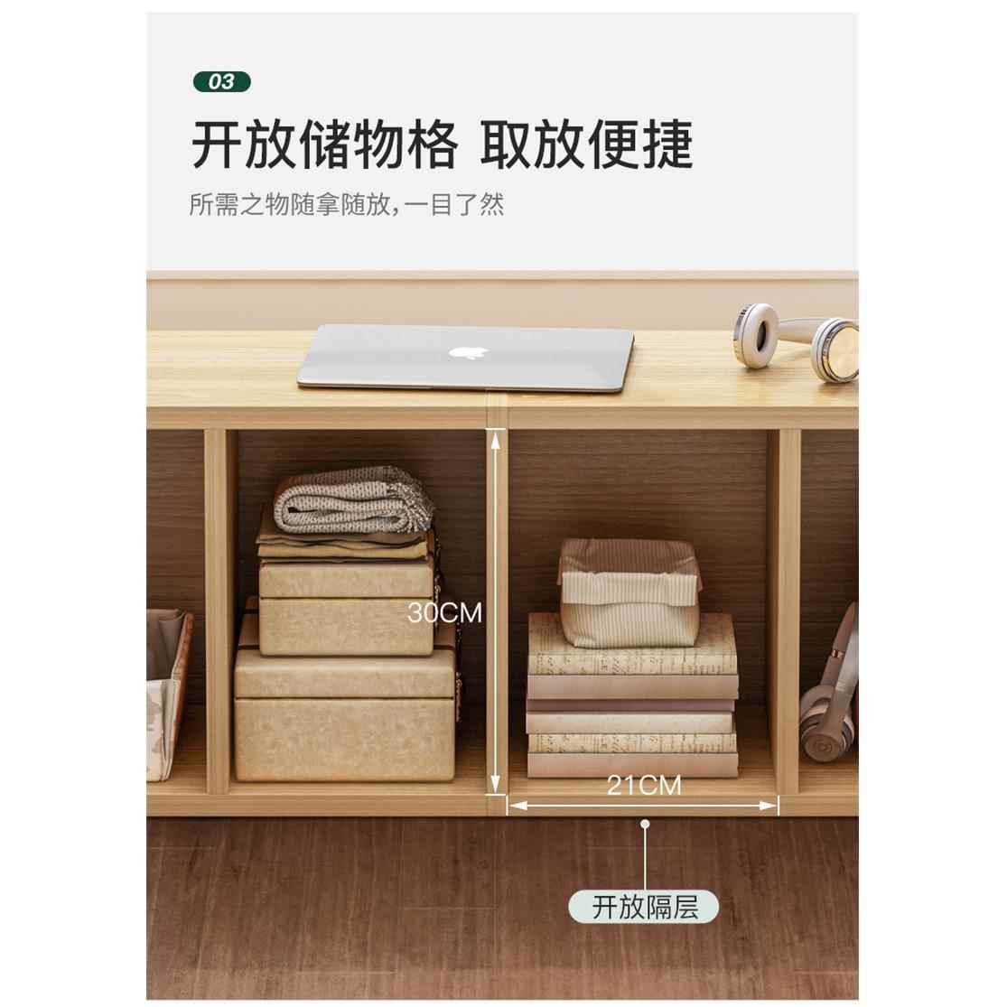 飘窗柜落地柜收纳置物柜可坐矮柜长条地柜家用阳台柜窗台储物柜子