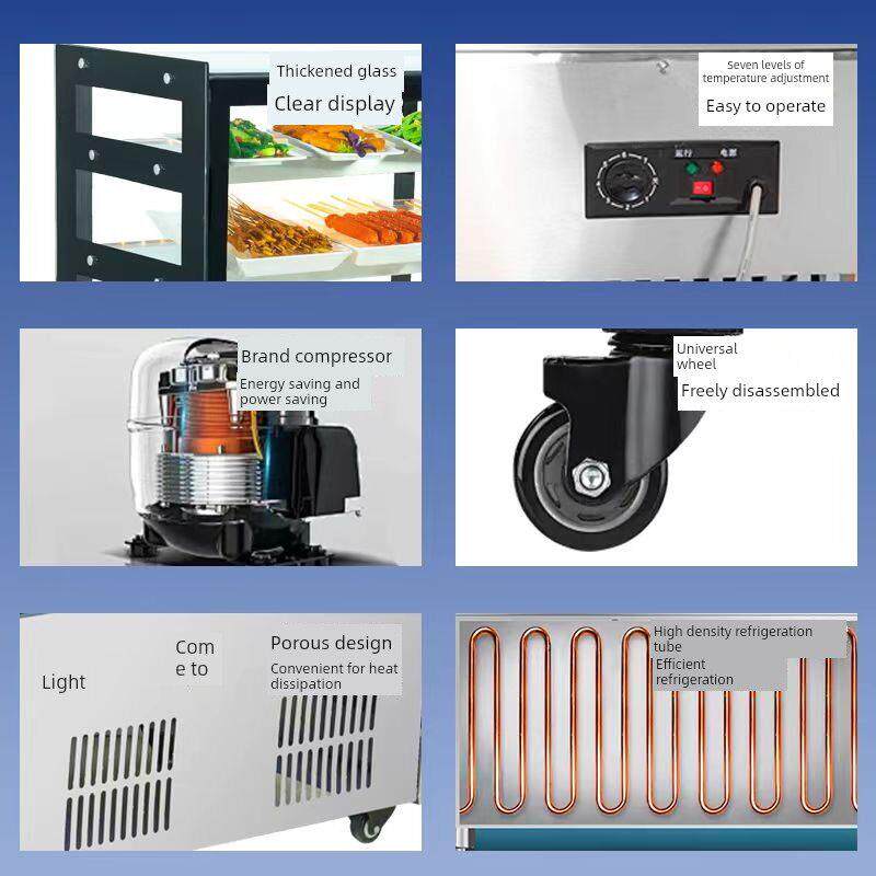 冷藏展示柜熟食凉菜烧烤保鲜柜商用饭店点菜展示柜摆摊卤菜鸭脖柜