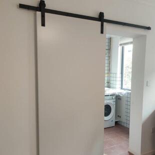 谷仓门 厨房卫生间移门隔断吊装卧室推拉无地轨隐形门定制 幽灵门