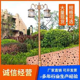 太阳能庭院灯户外路灯欧式 双头2.9米高杆灯家用小区花园别墅景观