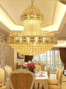 金色水晶客厅吊灯现代别墅复式楼楼中楼吊灯酒店大堂楼梯灯91445