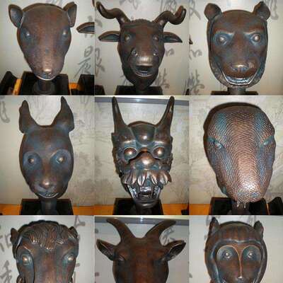 铸铜十二生肖雕塑兽首人身景观雕塑公园广场装饰喷泉小区摆件