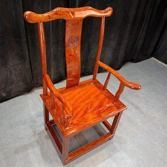 纯大巴花实木靠官料帽椅圈椅皇宫椅新中式250406统总椅南宫椅原木