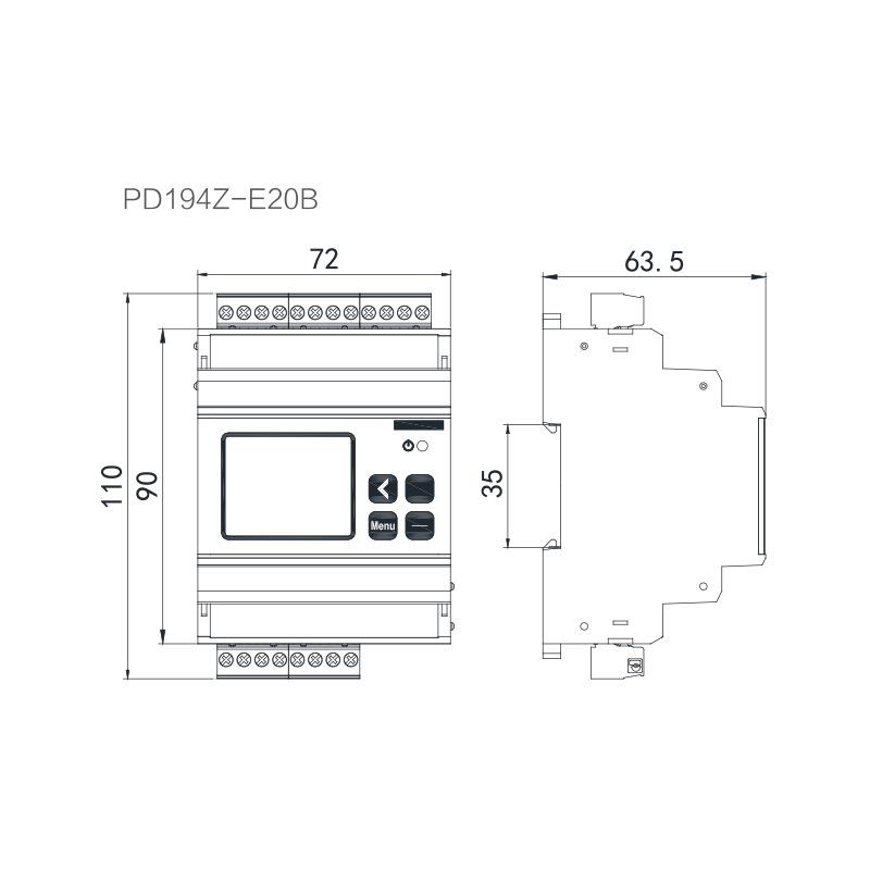 江苏斯菲尔PD194Z-E20导轨式安装智能能效监测终端多功能电力仪表