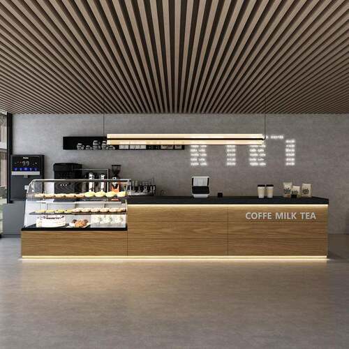 咖啡奶茶店收银台面包店吧台蛋糕甜品店前台桌酒店接待台柜台桌