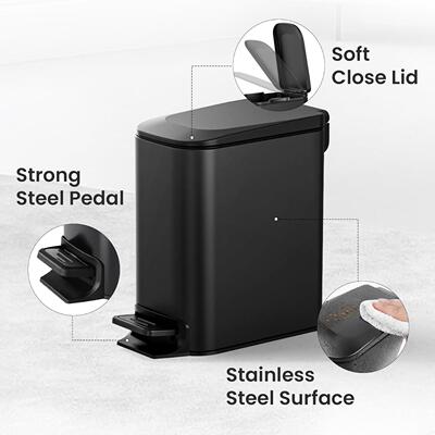 Trash Can Garbage Step Pedal Removable Inner Bucket