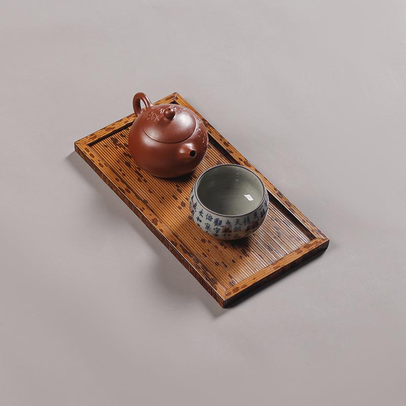 梅鹿竹全手工贴面小号干泡台 竹制奉茶盘 托盘 日式壶承 小茶台