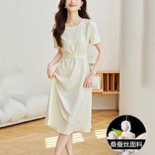 杭州桑蚕丝洋装2025新款今年流行爆款女夏季高端小个子真丝裙子