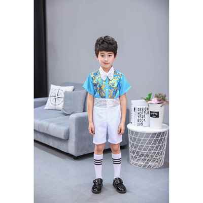 高档新款九第届小荷童风采向天歌舞出蹈表演服儿少儿蓬蓬纱裙演服