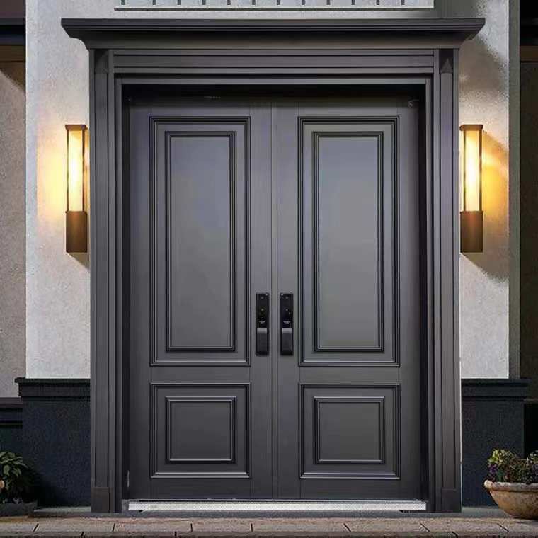 厂家直销别墅双开大门法式网红现代简约铸铝门甲级防盗入户大门子