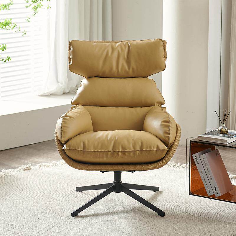 单人沙发椅北欧轻奢设计师旋转休闲椅现代客厅书房椅阳台懒人沙发