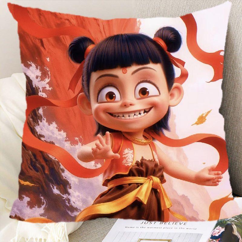 哪咤之魔童闹海抱枕卡通电影周边儿童靠垫卧室沙发靠背午睡枕定制