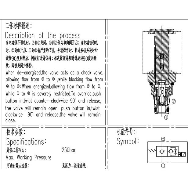 DHF08-220液压举升机电磁阀二位二通常闭 SV08-2NCP举升机泄压阀