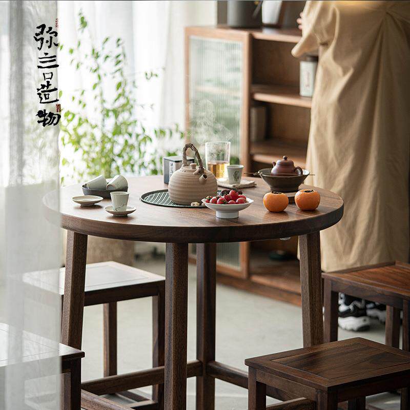 南美黑胡桃木茶桌围炉茶桌实木碳桌茶道配件烧烤取暖围炉煮茶