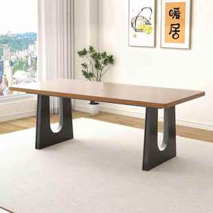 复古实木桌桌腿支架岩板奢石餐桌底座桌脚茶桌书桌桌面支撑桌脚架