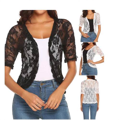 Lace anti puff shirt short jacket 蕾丝防嗮衫短款小外套