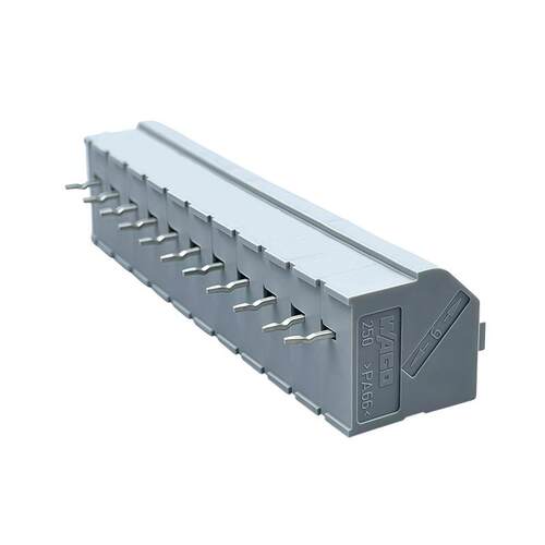 WAGO250-511PCB接线端子推压键1.5 mm²焊针间距3.5 mm11极连接器