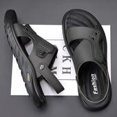 夏季 2025新款 头层牛皮运动休闲沙滩鞋 男士 凉鞋 外穿两用凉拖鞋 男款