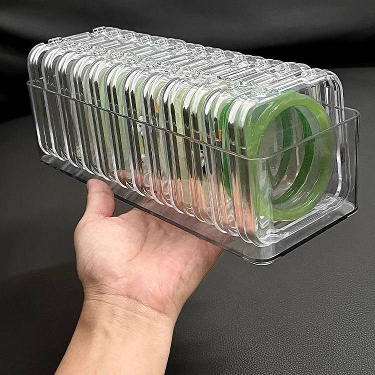 手串专用收纳盒便携透明小盒子手饰手链首饰盒轻奢手镯多位翡翠大
