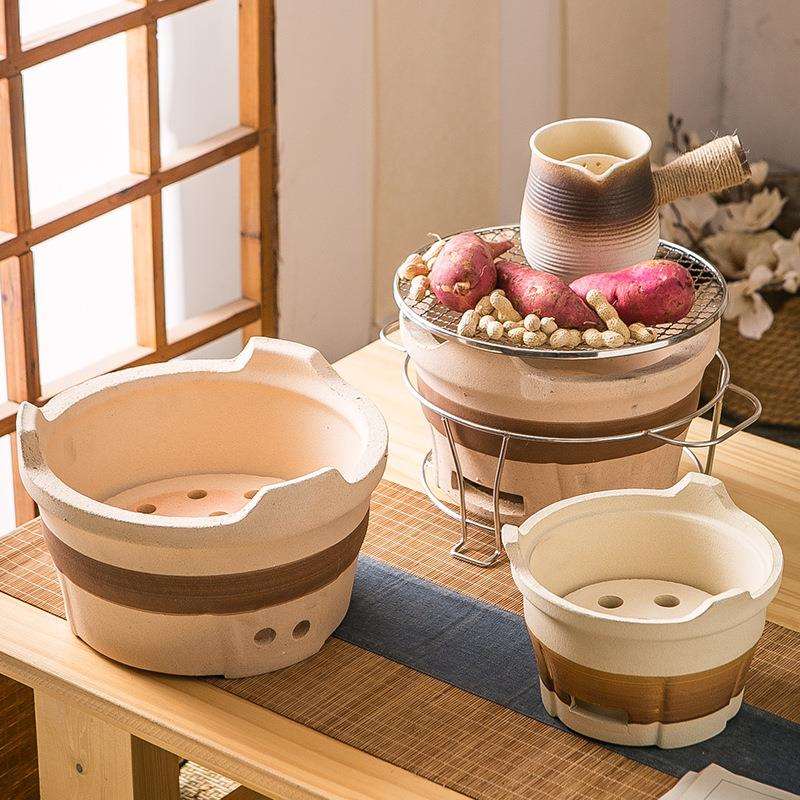 #日式烧烤炉泥炉围炉煮茶户外炉灶陶土炭炉家用烧烤架炭炉新款碳