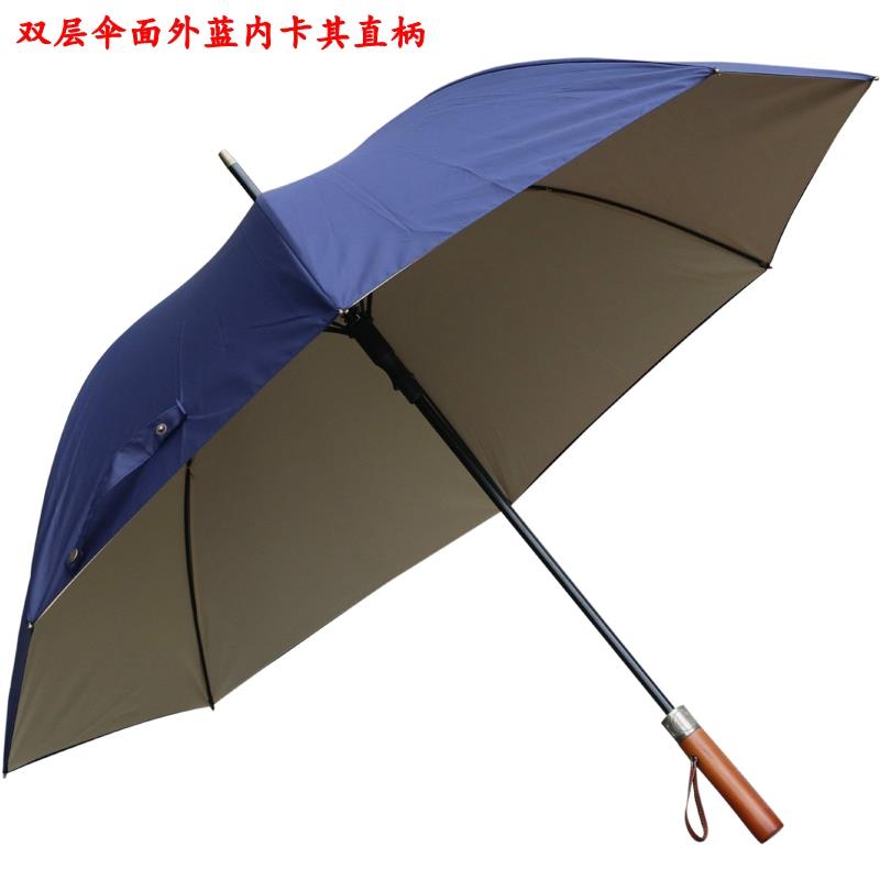 正品双伞面强风抗暴雨木头抗雨柄高尔夫伞双人伞长柄层超大自动商