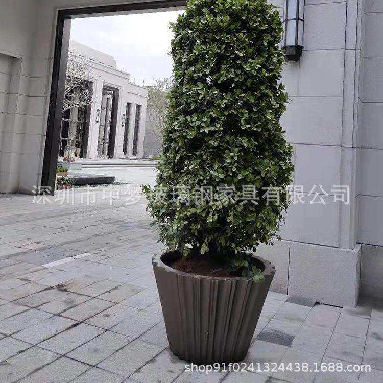 玻璃钢商场花盆户外售楼部公共区域机场大厅室内花盆摆件工厂直销
