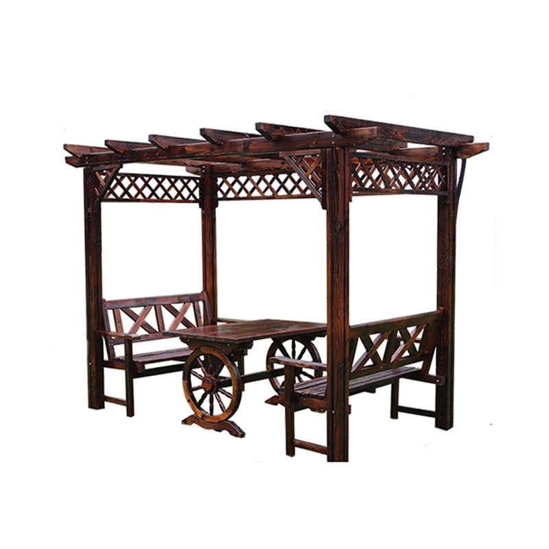 葡萄架庭院防腐木户外爬藤架子别墅室外实木亭子碳化简易花园凉亭