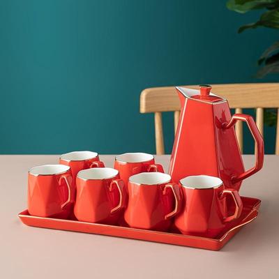 高档欧奢整华陶瓷水具套装家用美式水杯客厅茶套北杯具茶具杯耐热