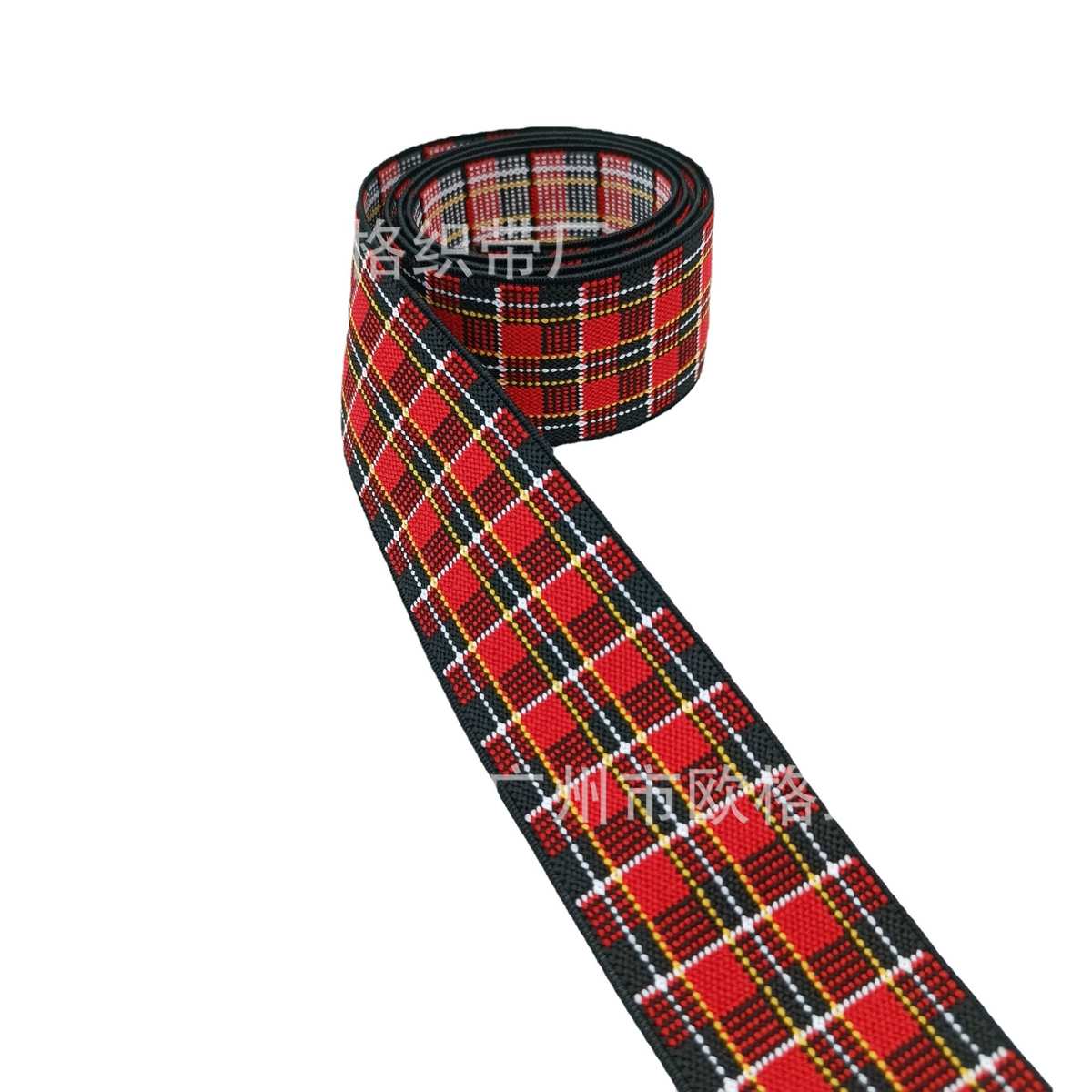4公分橡筋民族风复古平纹间色网格服装加弹内裤腰头带松紧橡筋带