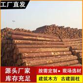 供应落叶松原木小杆工地河道防汛打桩木剥皮削尖防腐落叶松松木桩