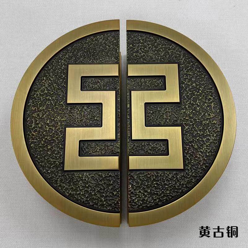 简约中式玻璃门拉手半圆形加厚仿古铜大门拉手豪华别墅木门把手