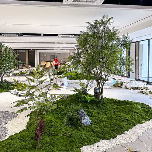 精品南天竹大型仿真假树造景简约仿生绿植橱窗落地南天竹装饰树