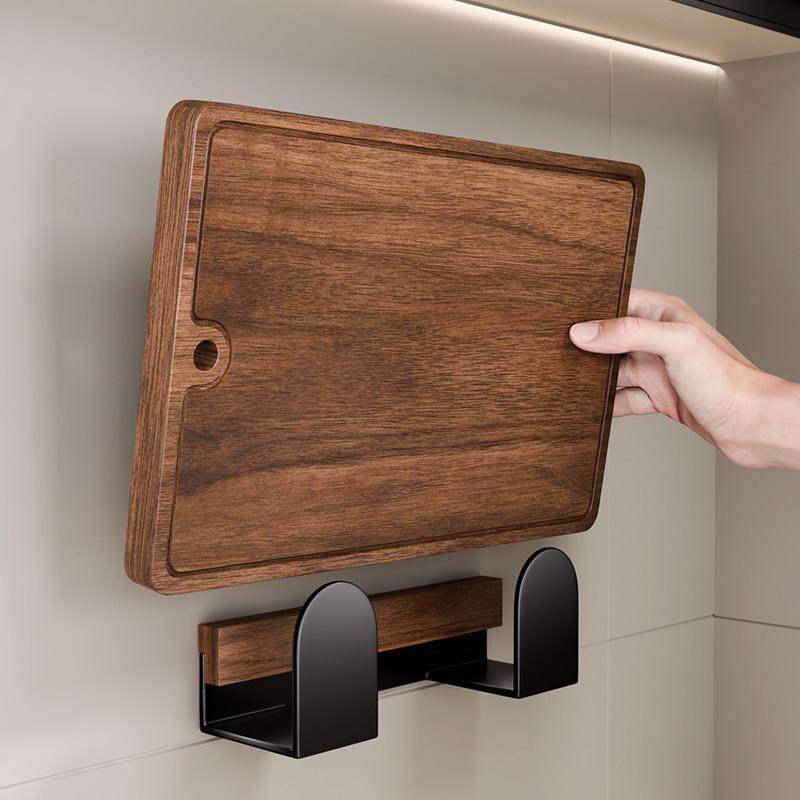 胡桃木厨房砧板架免打孔案板粘板锅盖架放置菜板置物架子收纳神器