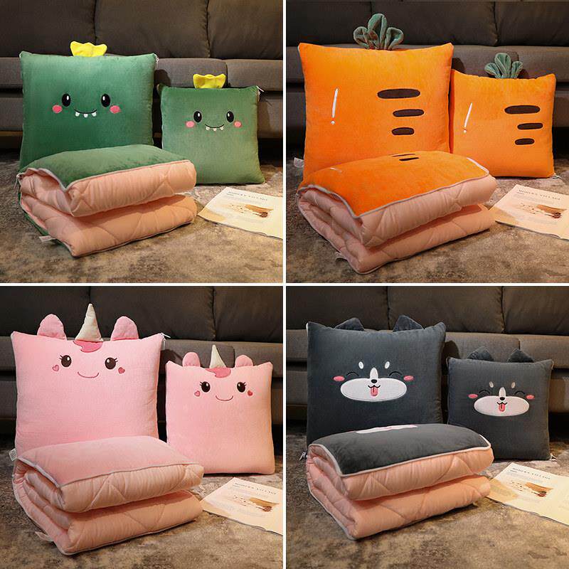 抱枕被子两用汽车载折叠午睡小靠枕头多功能二合一办公室空调被夏